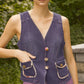 Zabara V-neck denim vest