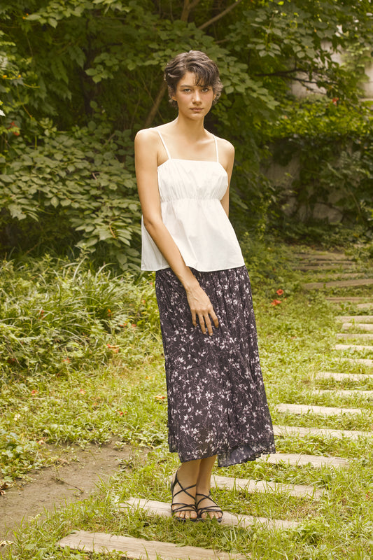 Polyester smoking pleated skirt