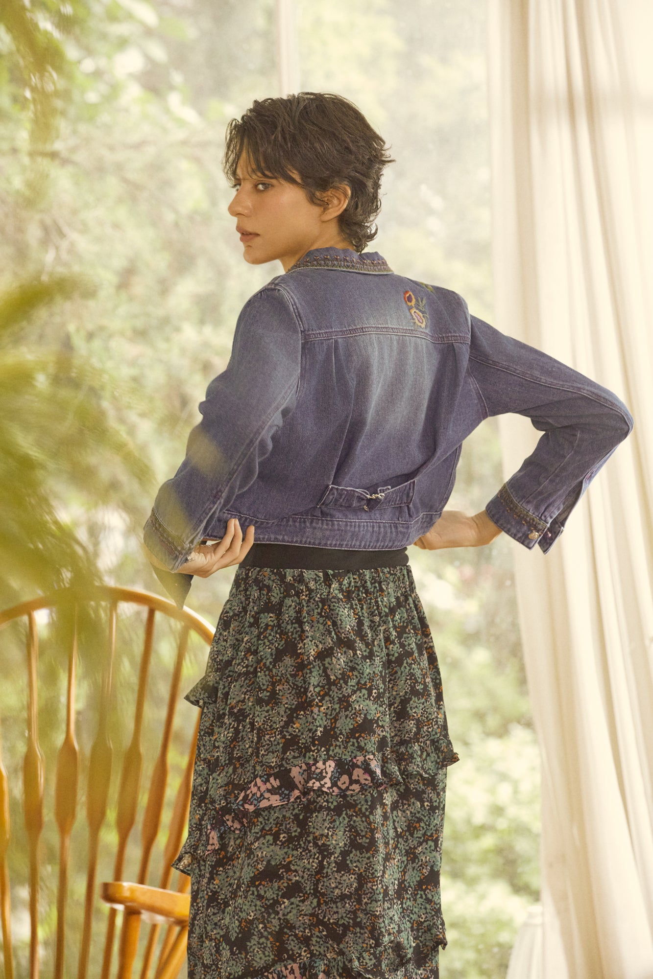 Ethnic Embroidered Denim Jacket