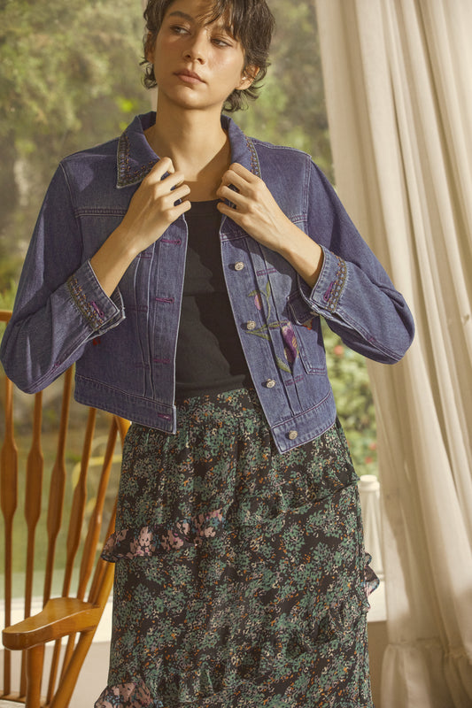 Ethnic Embroidered Denim Jacket