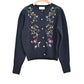 Puff sleeve diamond shaped embroidery cardigan