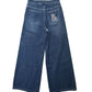 Wide-Leg Denim Pants with Logo Detail