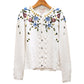 Floral embroidered cardigan