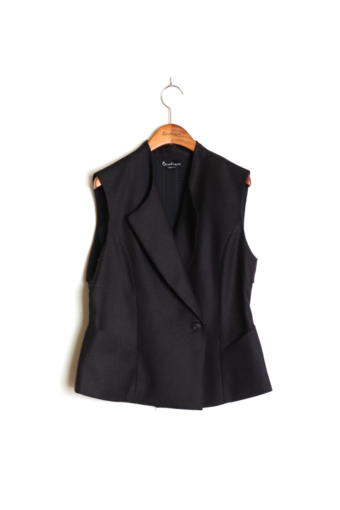 One Button Wool & Silk Vest