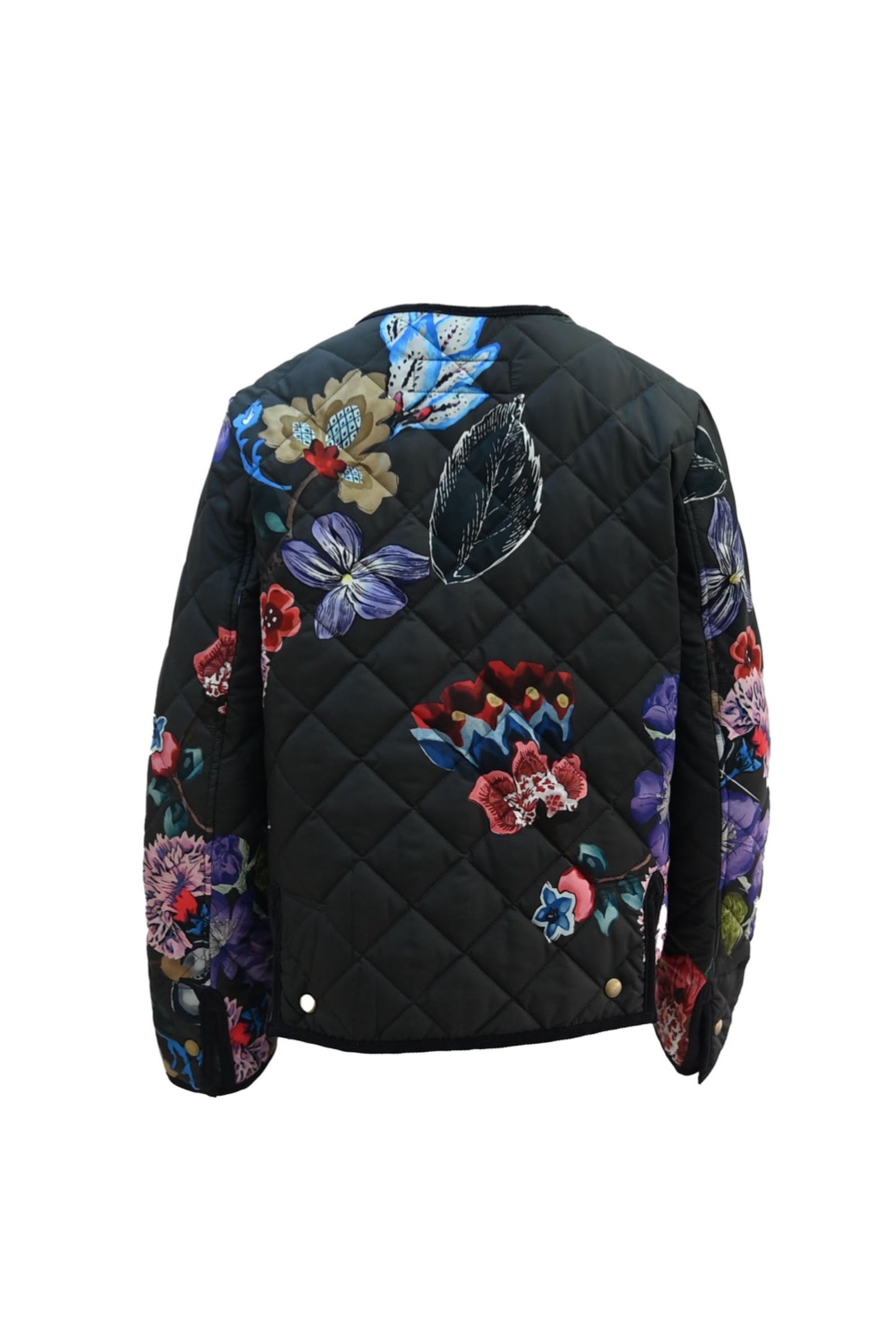 Quilted No-Collar Jacket