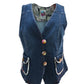 Zabara V-neck denim vest