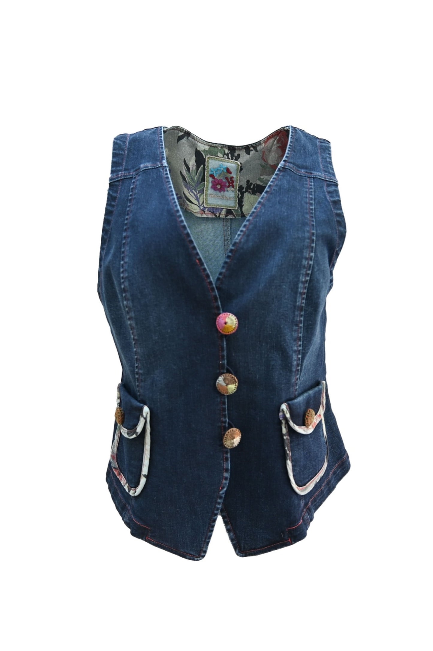 Zabara V-neck denim vest