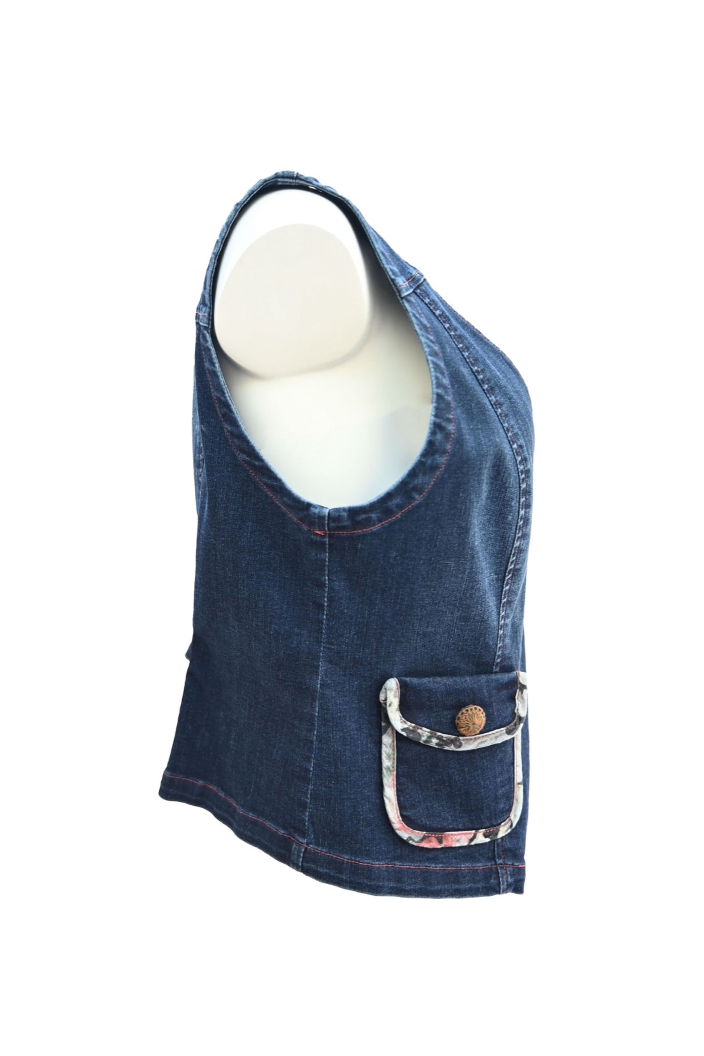 Zabara V-neck denim vest