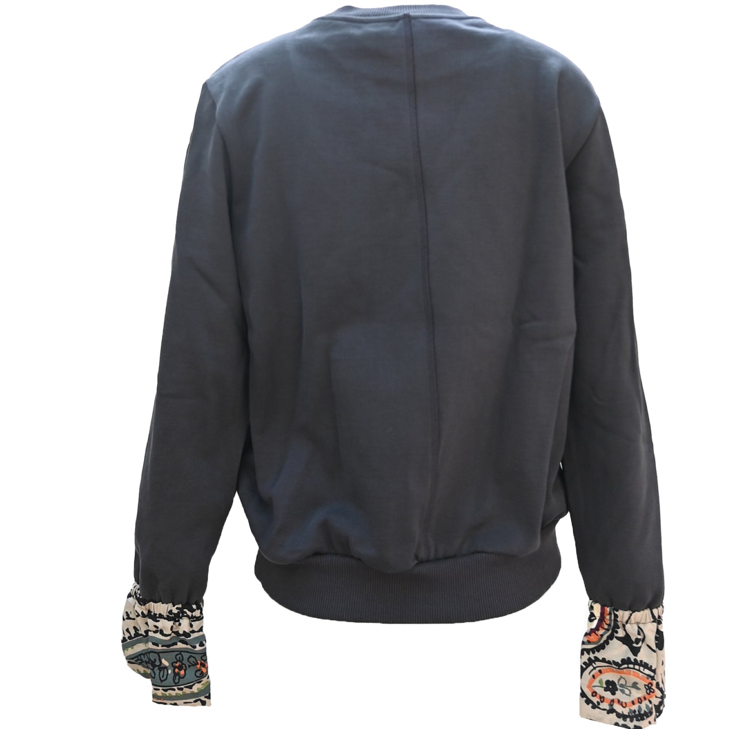 Matched Sleeve Embroided Fleece Sweatshirt