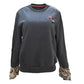 Matched Sleeve Embroided Fleece Sweatshirt