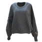 Fleece-lined Sleeve Embroided Sweatshirt